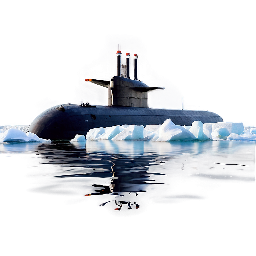 Submarine In Arctic Waters Png 05252024