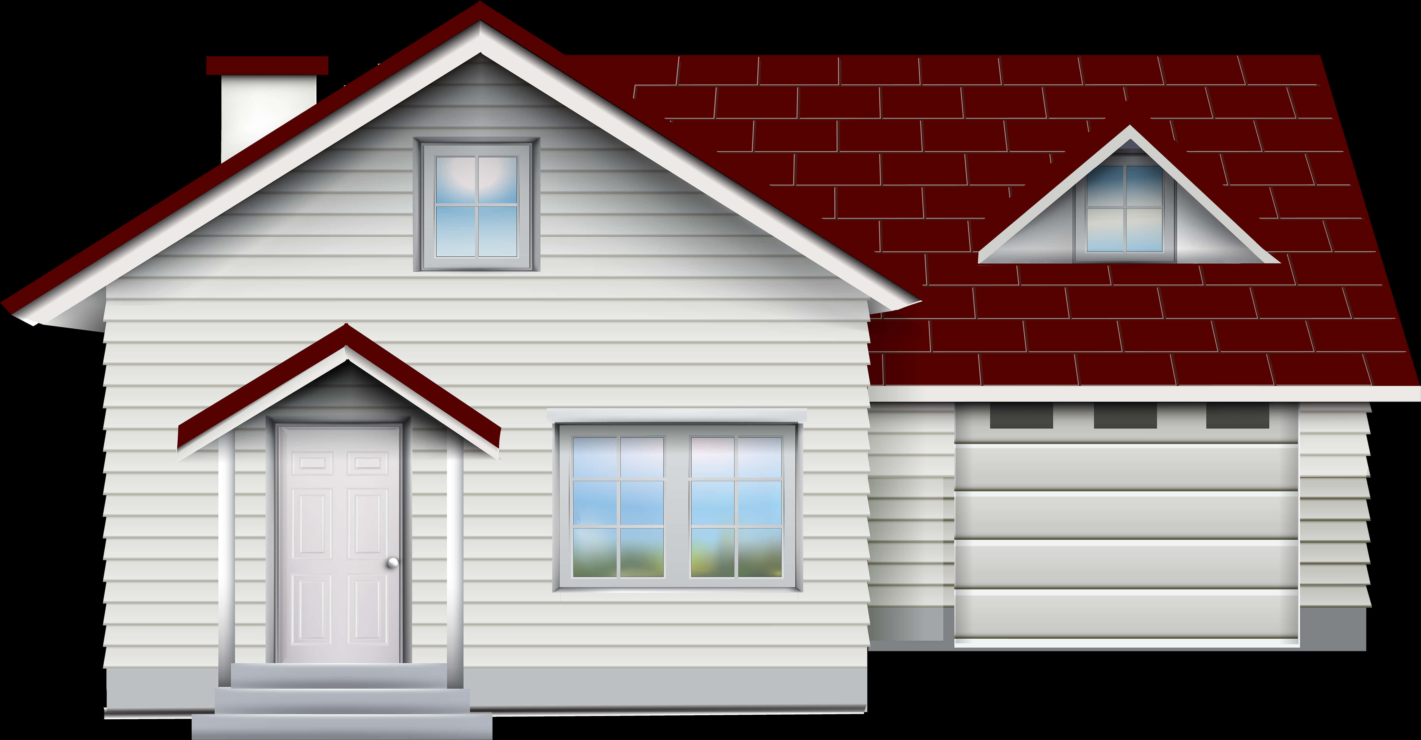 Suburban House Vector Illustration