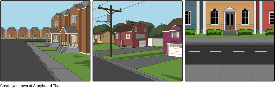 Suburban Street Storyboard Panels