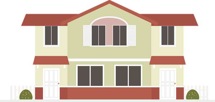 Suburban Two Story House Illustration