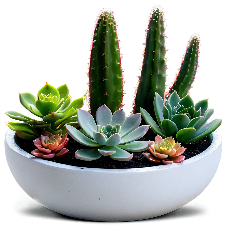 Succulents In Glass Bowls Png Dim