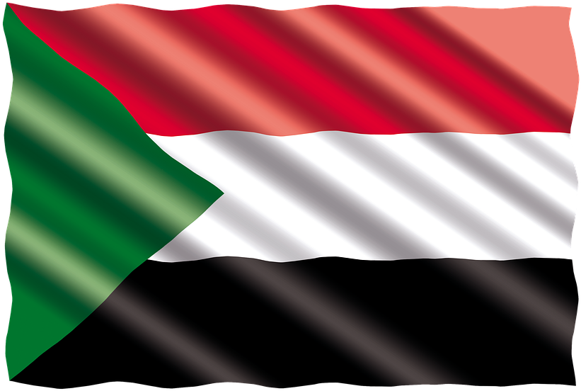 Sudanese National Flag Waving