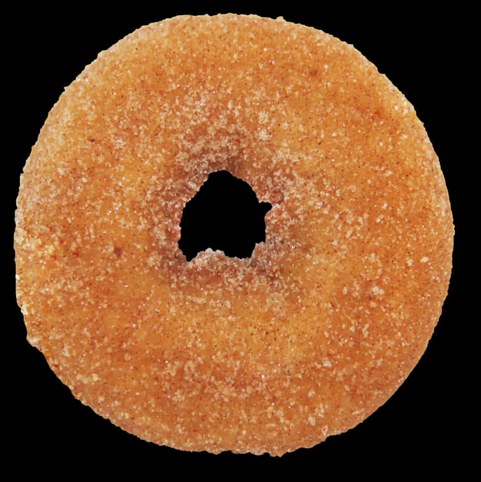 Sugar Coated Plain Donut Black Background