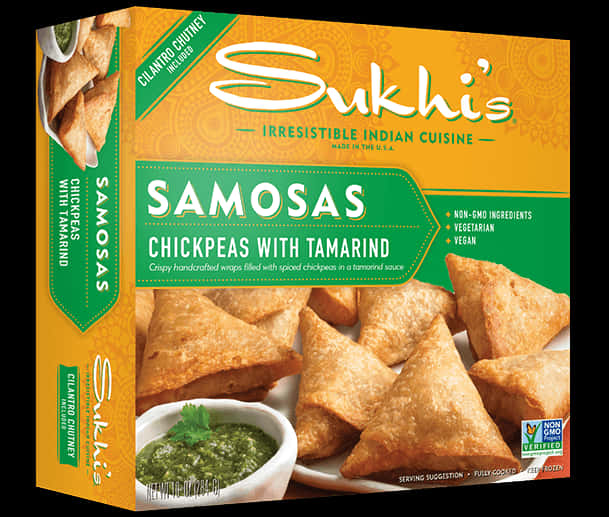 Sukhis Chickpeas Tamarind Samosas Packaging