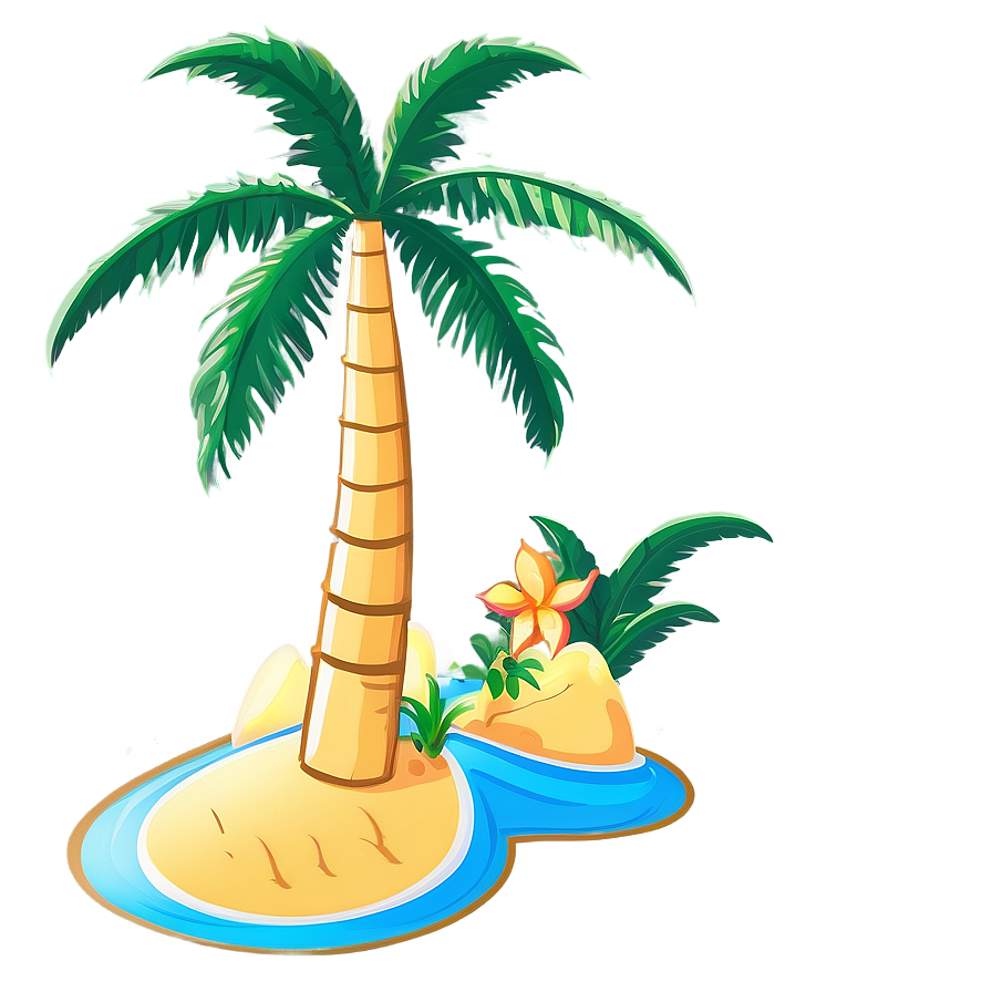 Summer Cartoon Palm Tree Png Xts8