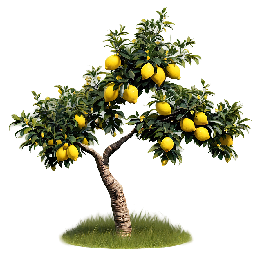 Summer Lemon Tree Scene Png Uqd57