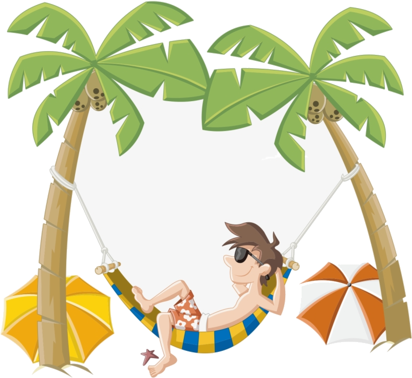 Summer_ Relaxation_ Hammock_ Beach_ Vector