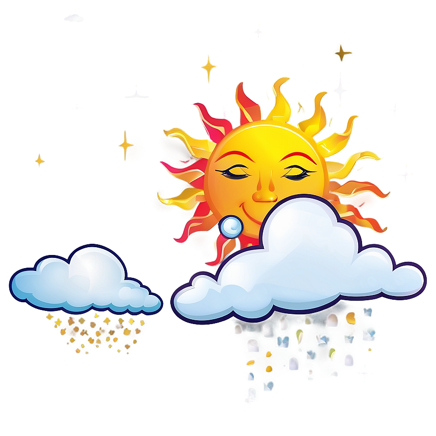 Sun And Clouds Graphic Png 90