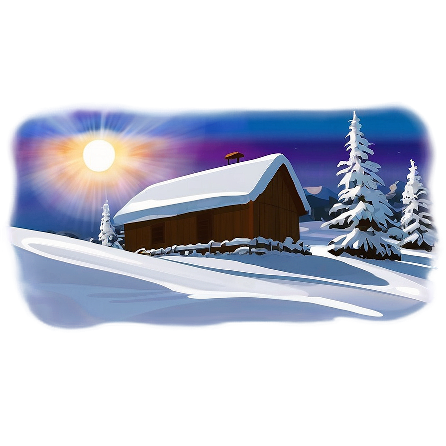 Sun Flare Winter Scene Png Amu25