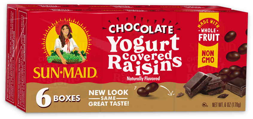 Sun Maid Chocolate Yogurt Covered Raisins Packaging