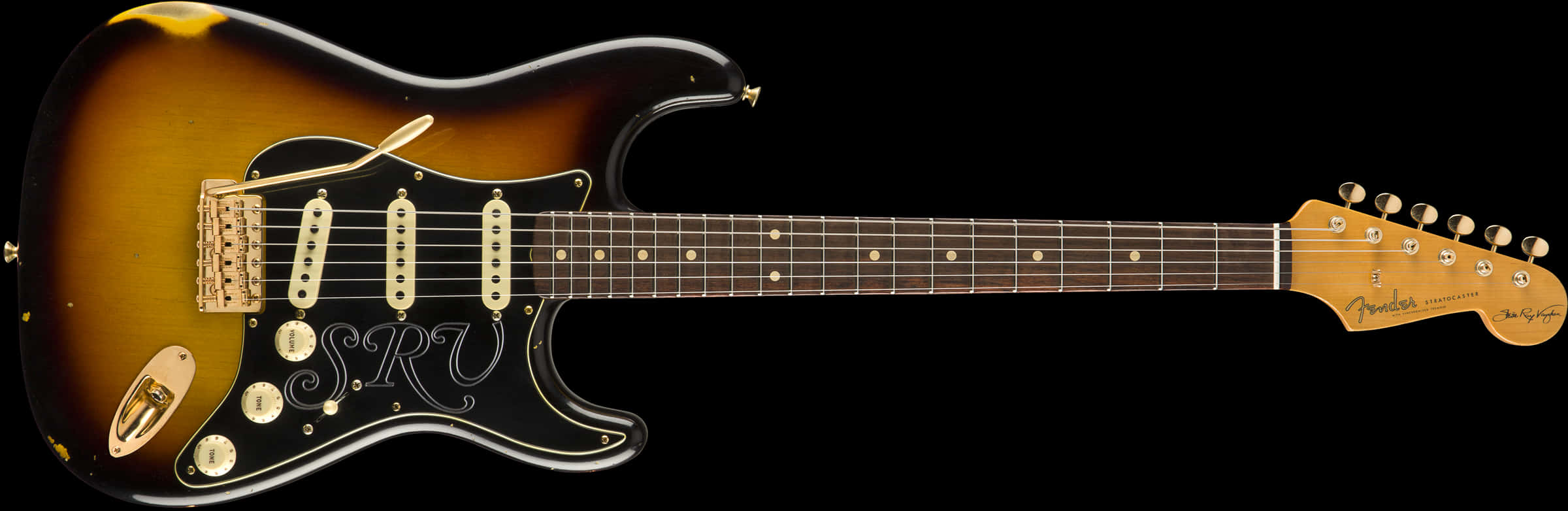 Sunburst Electric Guitar Isolated