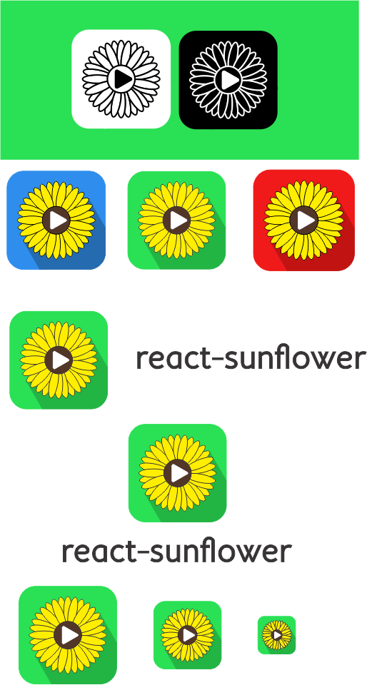 Sunflower App Icon Variations