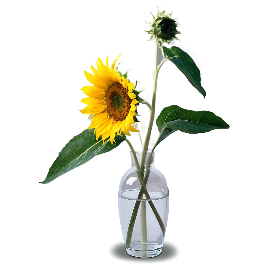 Sunflower In Vase Png Pjl