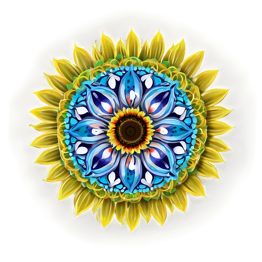 Sunflower Mandala Png 05032024