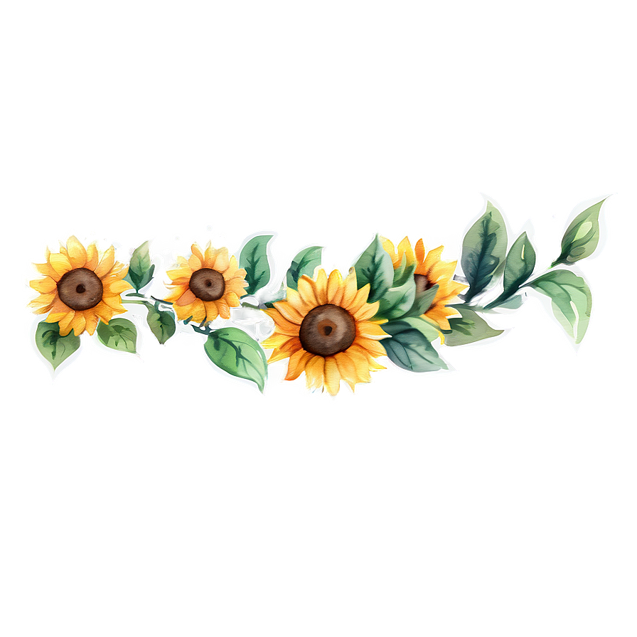 Sunflower Watercolor Bookmark Design Png 58