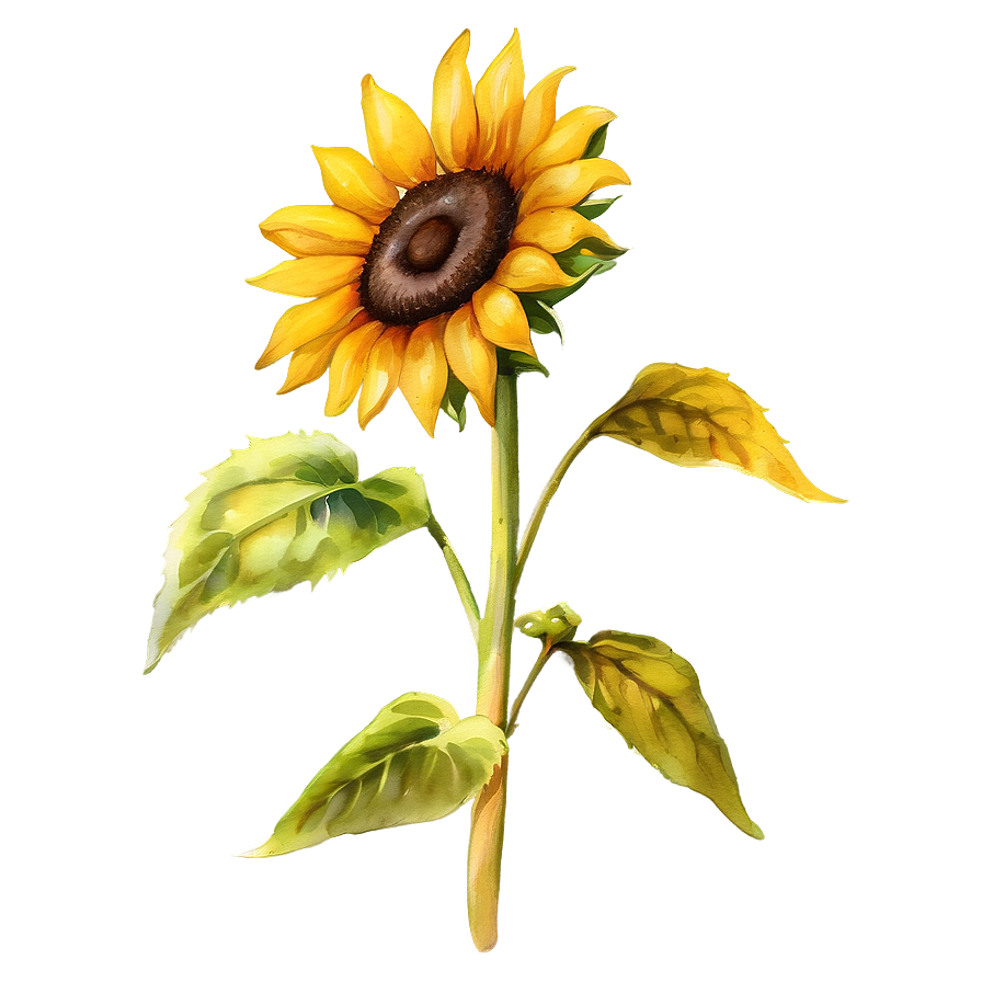 Sunflower Watercolor Garden Scene Png 06272024