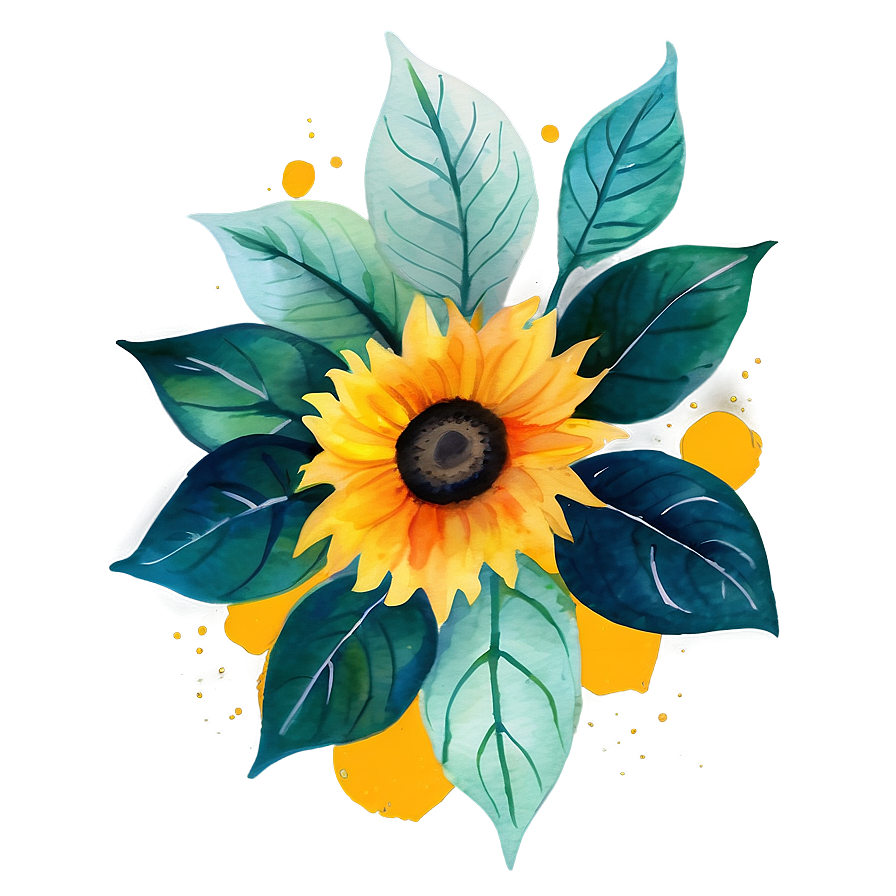 Sunflower Watercolor Phone Wallpaper Png 32