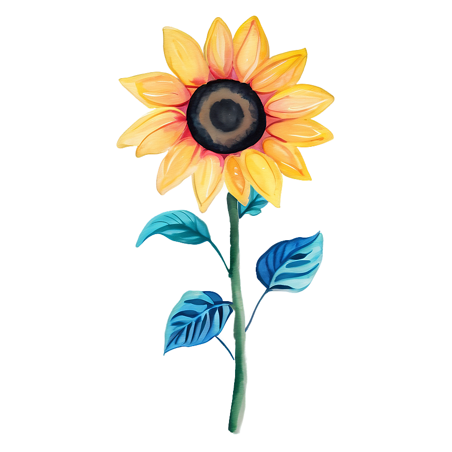 Sunflower Watercolor Tattoo Design Png 06272024