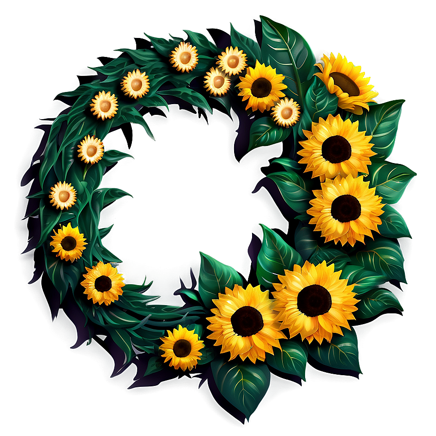 Sunflower Wreath Decoration Png Asl68