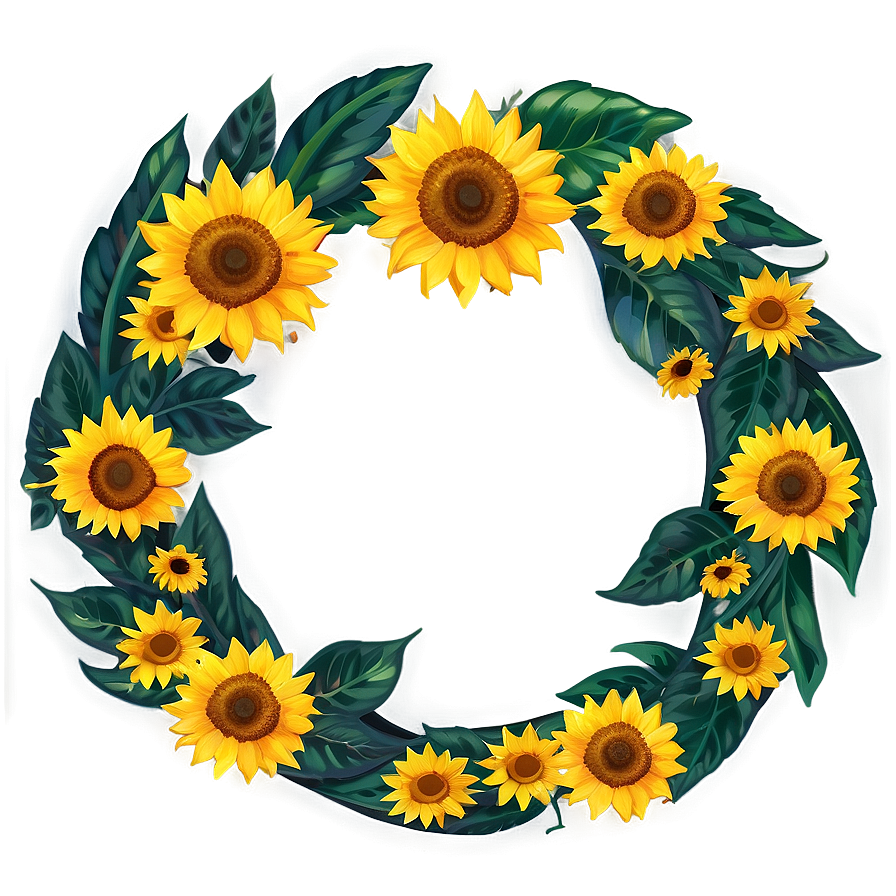 Sunflower Wreath Transparent Png 95