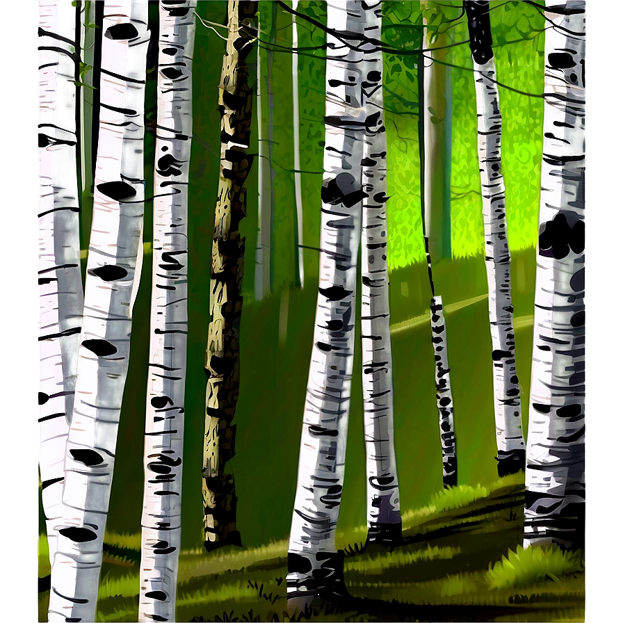 Sunlit Aspen Forest Trees Png 06262024