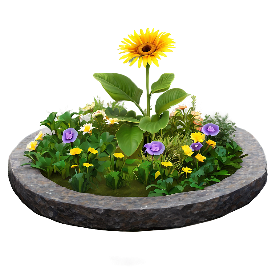 Sunny Flower Bed Png Rvv