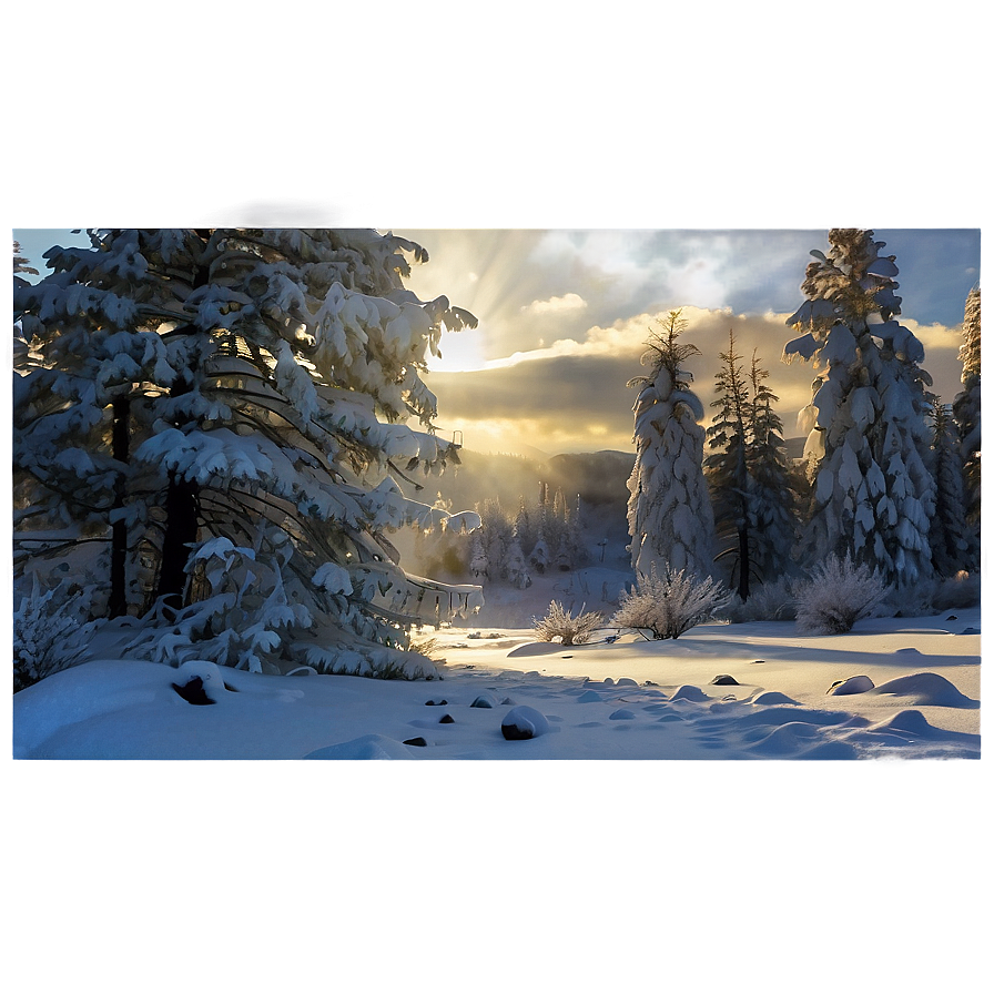 Sunny Winter Landscape Png 06202024