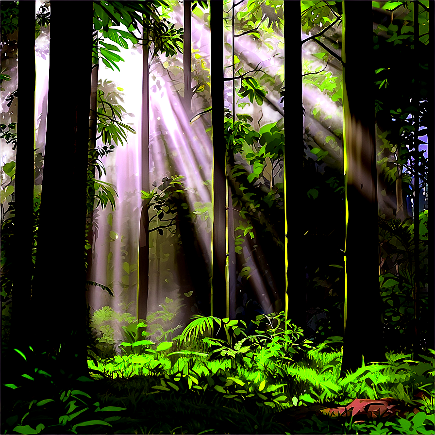 Sunrays In Forest Scene Png 94