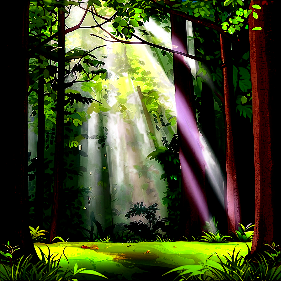 Sunrays In Forest Scene Png Stg92