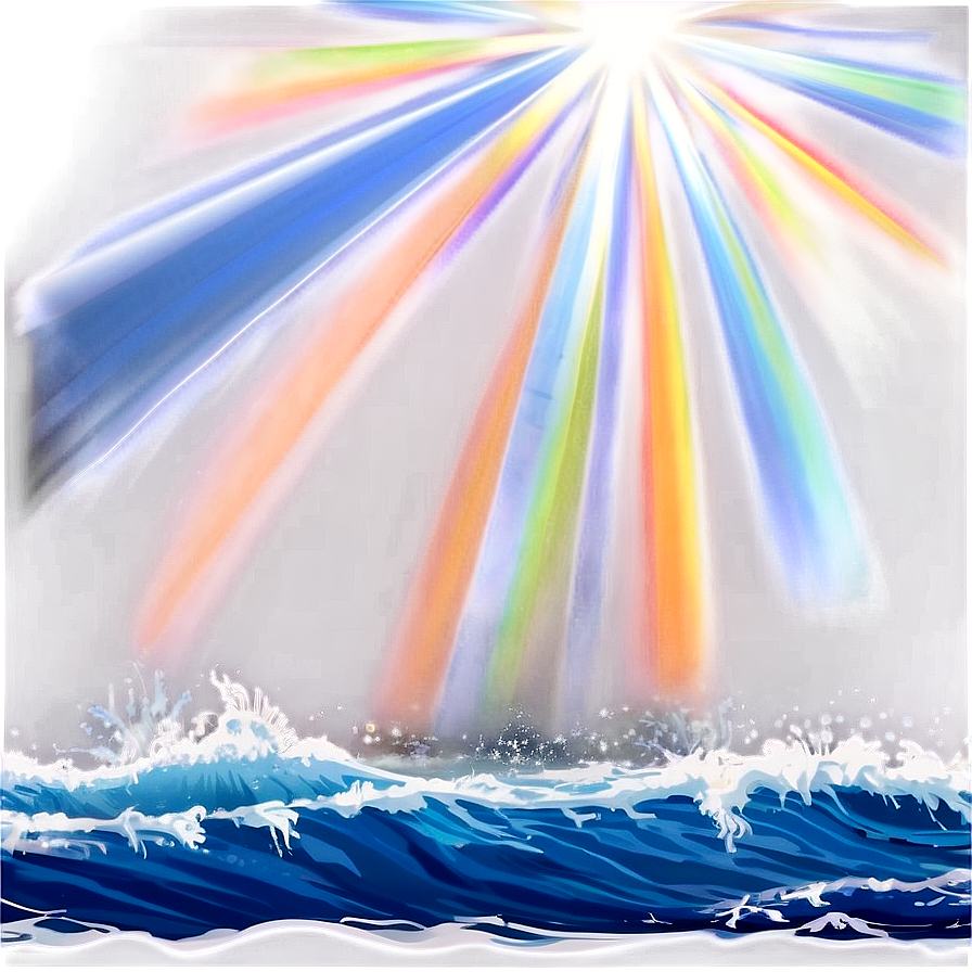 Sunrays Over Ocean Waves Png Pfr52