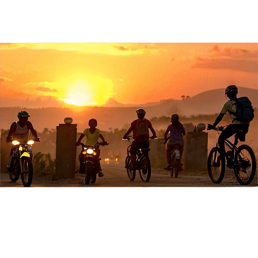 Sunset Biking Journey Png Lyi83