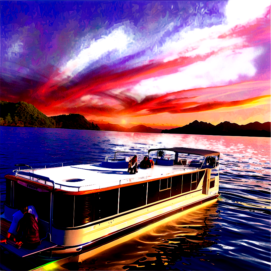 Sunset Cruise Pontoon Png Xuo