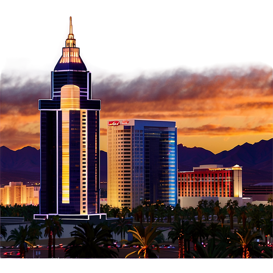 Sunset Las Vegas Skyline Png 06252024