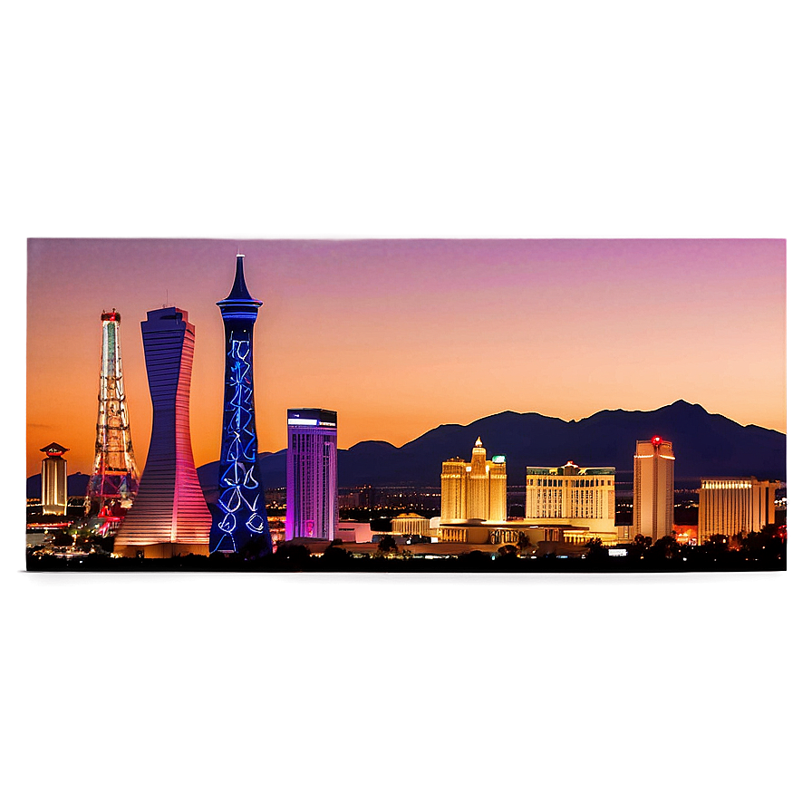 Sunset Las Vegas Skyline Png 29