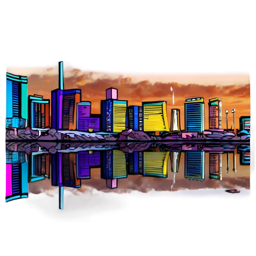 Sunset Las Vegas Skyline Png Edc23