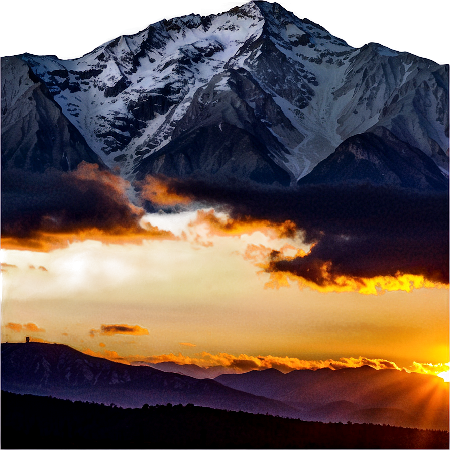 Sunset Over Mountains Png 64