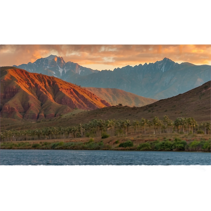 Sunset Over Mountains Png Voo