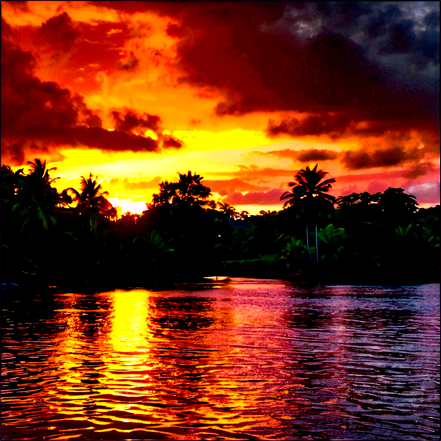 Sunset Over River Png 25