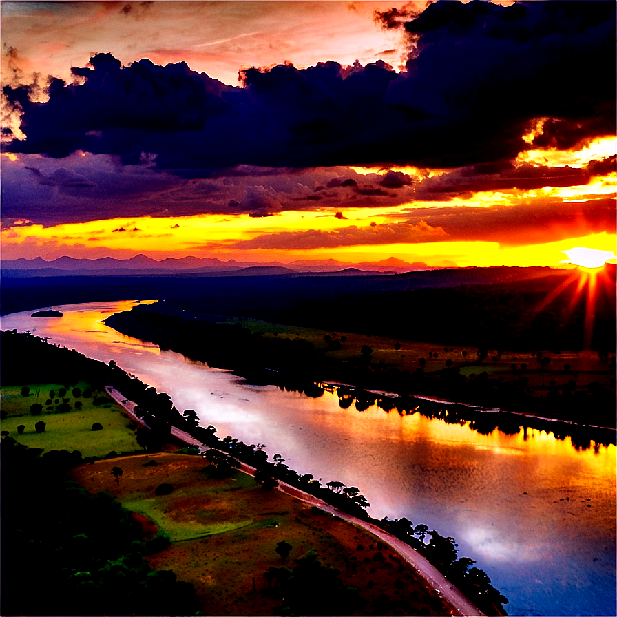 Sunset Over River Png Rnh91