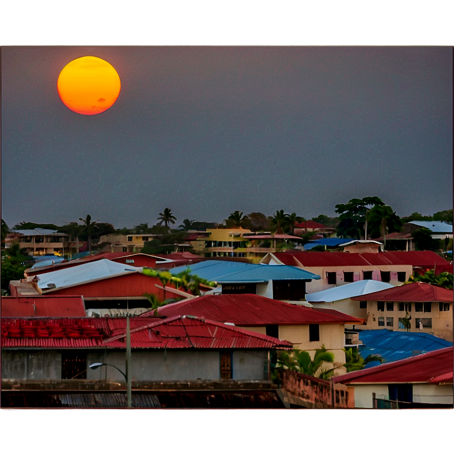 Sunset Over Rooftops Png 87