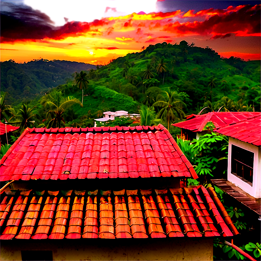 Sunset Over Rooftops Png Bgt62