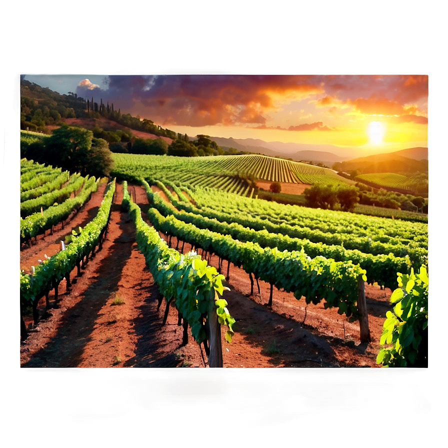 Sunset Over Vineyard Png Jrn14