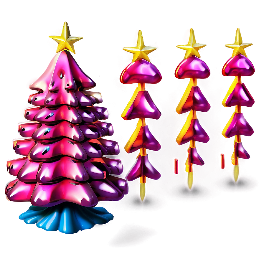 Sunset Pink Christmas Tree Png 96