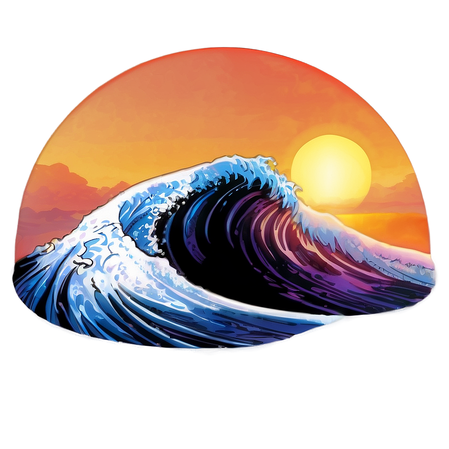 Sunset Wave View Png 51