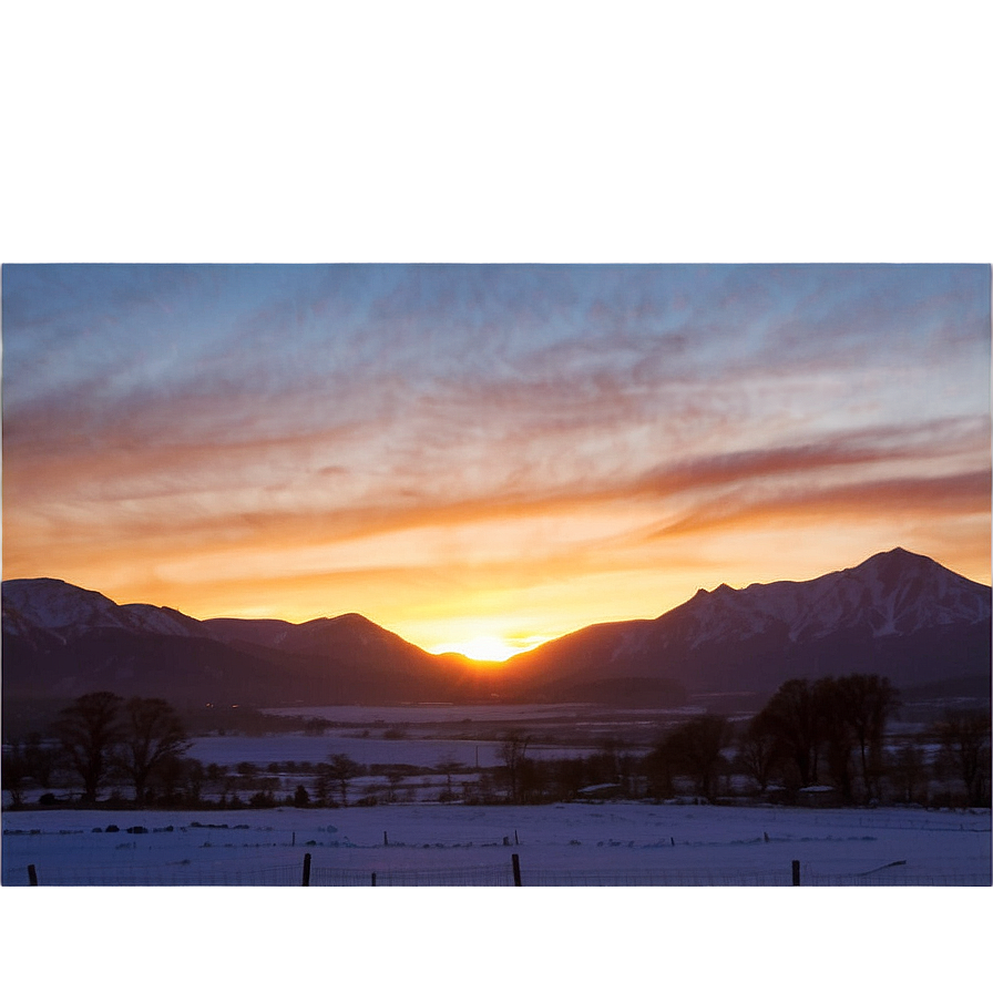 Sunset With Snow Mountains Png Tbt