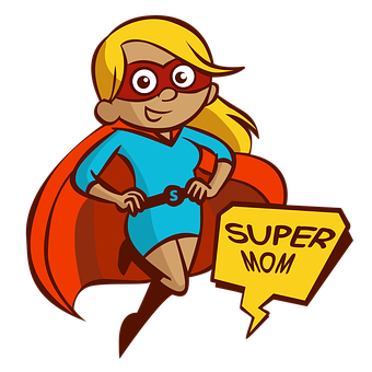 Super Mom Cartoon Hero