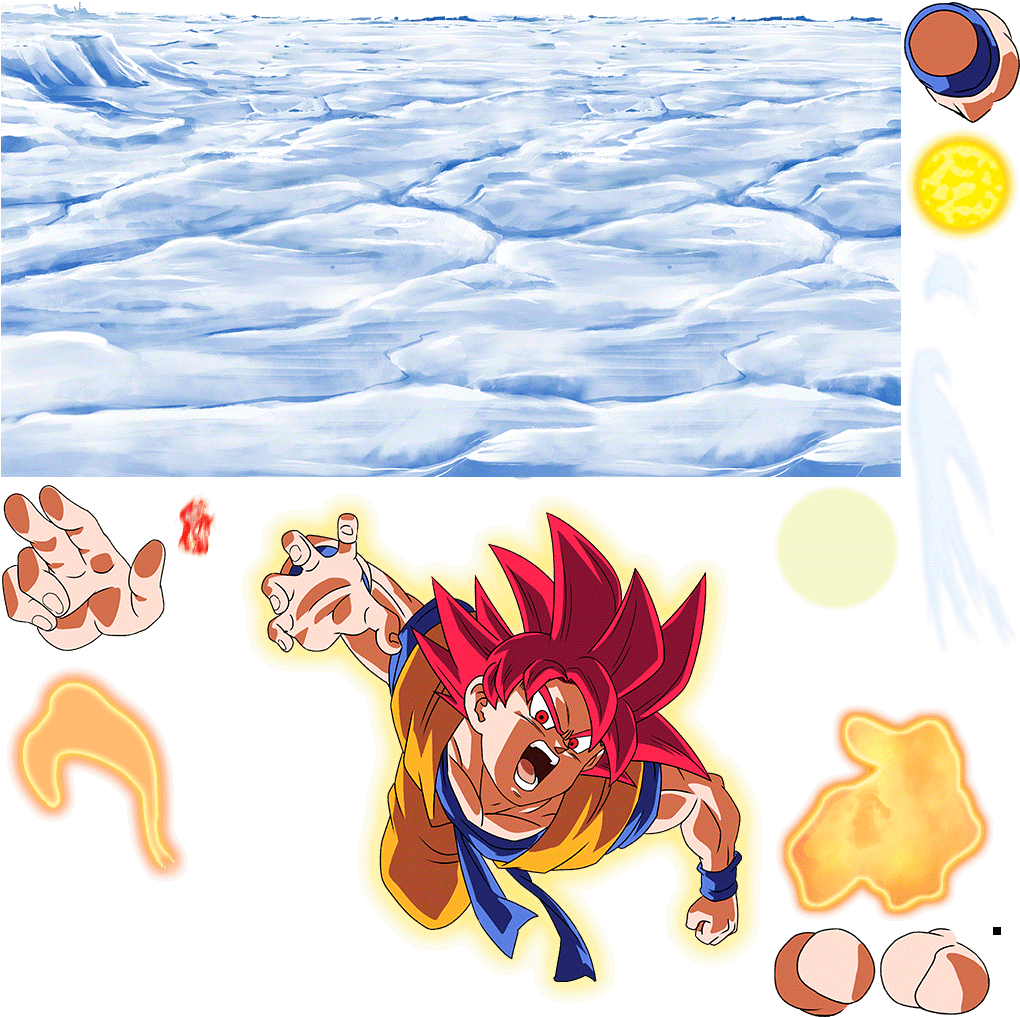 Super_ Saiyan_ Goku_ Flying_ Over_ Ice