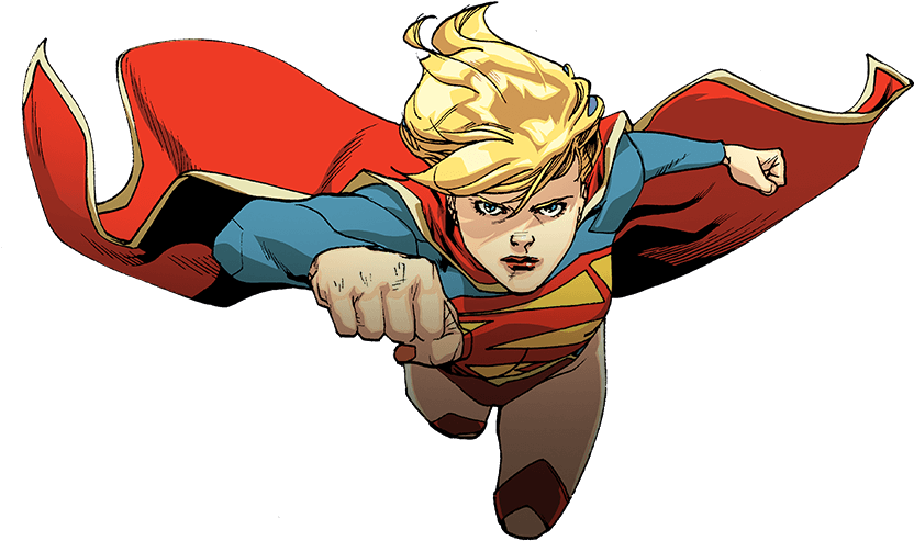 Supergirl Flying Action Illustration