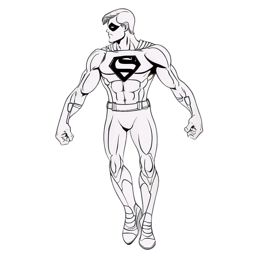 Superhero Coloring Page Png 73