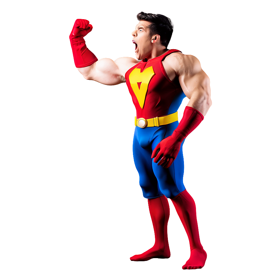 Superhero Yelling In Action Png 83